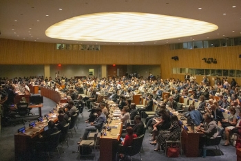 Delegati da tutto il mondo riuniti per il Forum politico di alto livello delle Nazioni Unite sullo sviluppo sostenibile (2019).