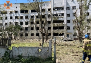 Ospedale bombardato a Huliaipole, Ucraina durante la guerra russo-ucraina