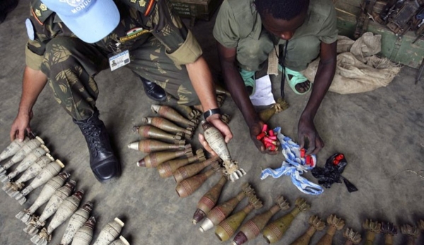 UN Peacekeeper in the Democratic Republic of Congo supporting the DDR process in the country